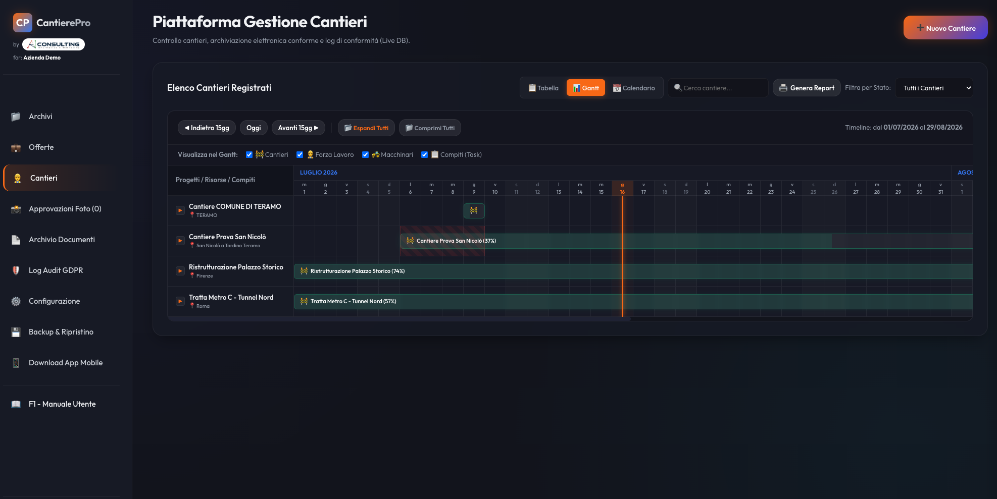 Gantt Interattivo AICantiere